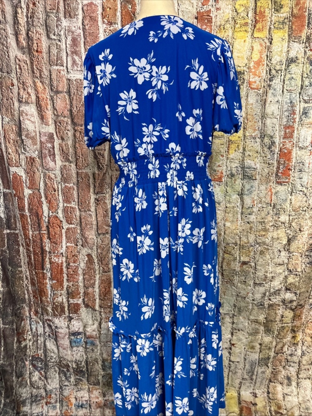 Siren Lily Blue White Floral Maxi Dress Size PXL - Picture 8 of 12
